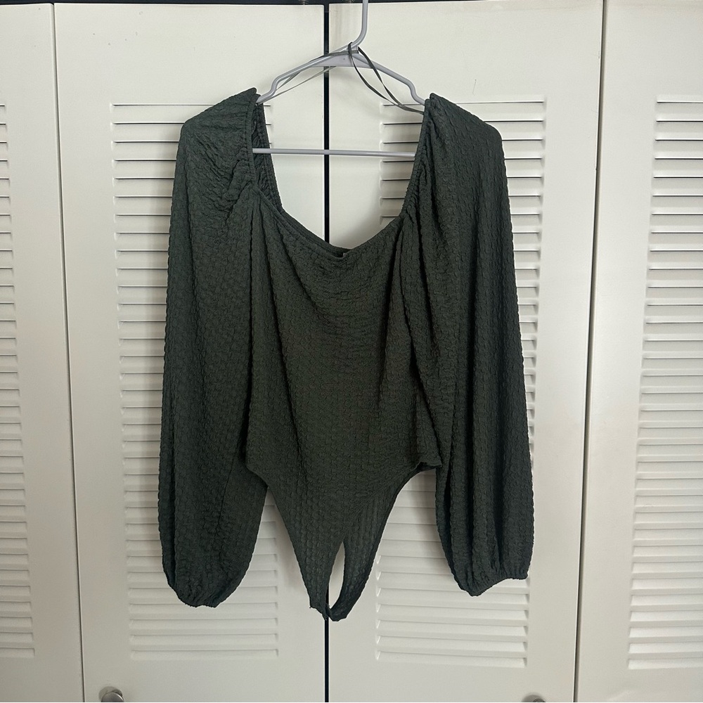 Francesca's Collections Dark Green Bodysuit NWOT